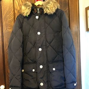 JCrew Wallace & Barnes Sawtooth Parka Navy Large hooded coat jacket